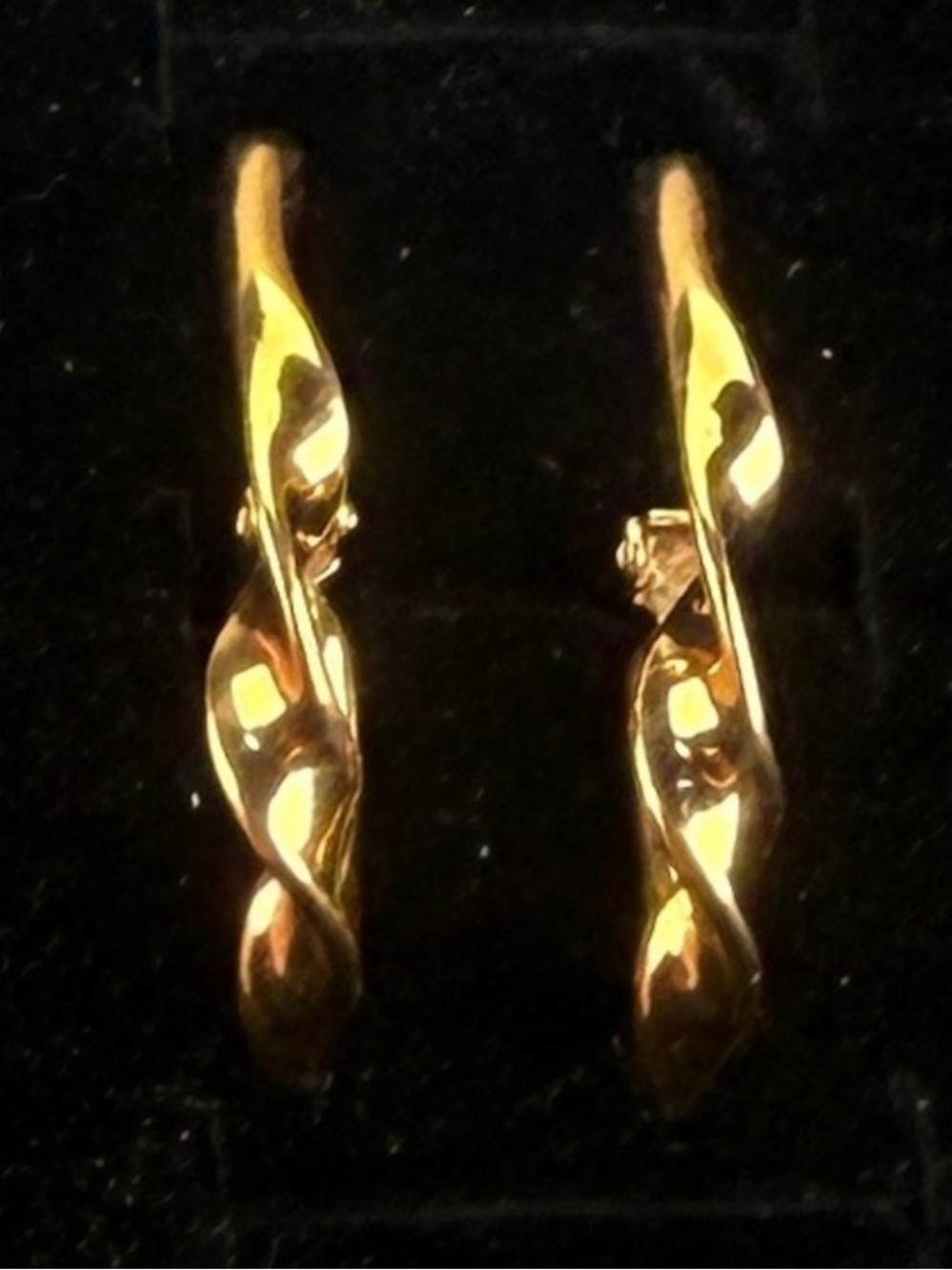 Elegant Vintage Goldtone Twisted Hoop Pierced Earrings